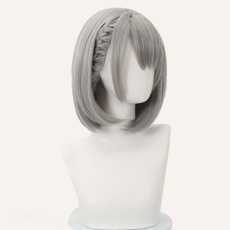 Game Inspired Dual Tone Short Cosplay Wig Black and Blue Layered Spiky Style Heat Resistant Synthetic Hair for Costume Party