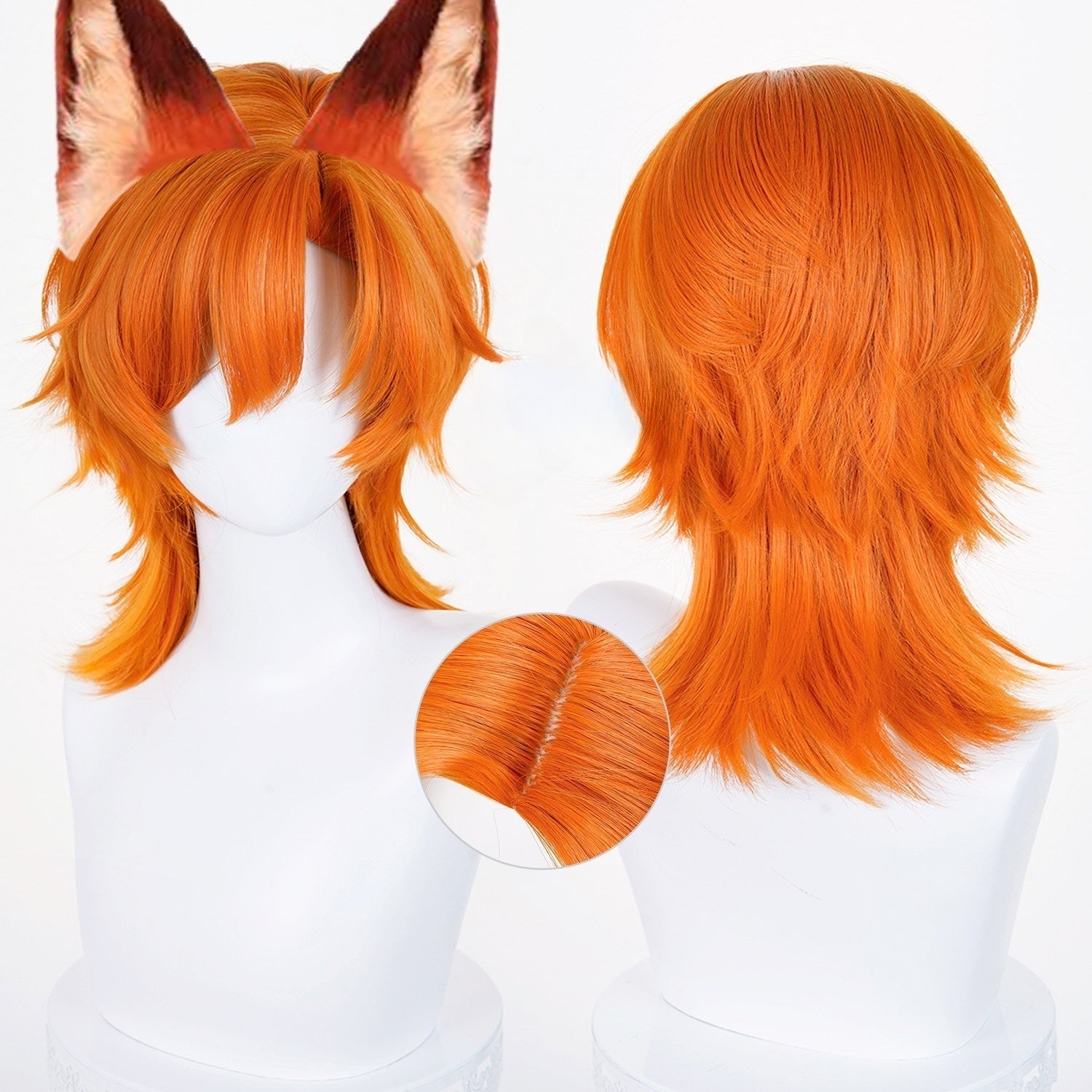 Zootopia 2 Nick Wilde Cosplay Wig – Orange Blend Short Anime Wig with Natural Scalp and Realistic Hairline