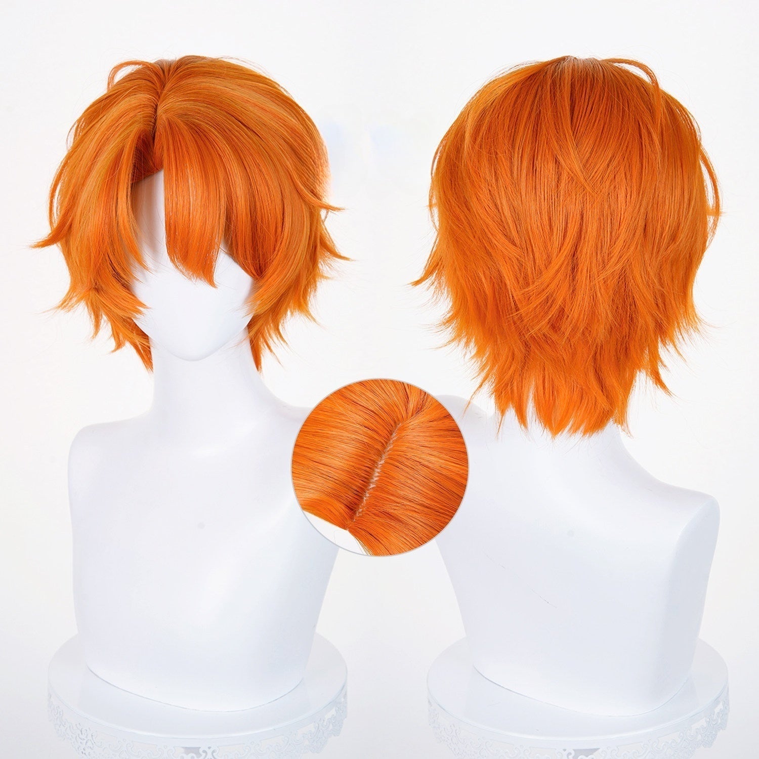 Zootopia 2 Nick Wilde Cosplay Wig – Orange Blend Short Anime Wig with Natural Scalp and Realistic Hairline