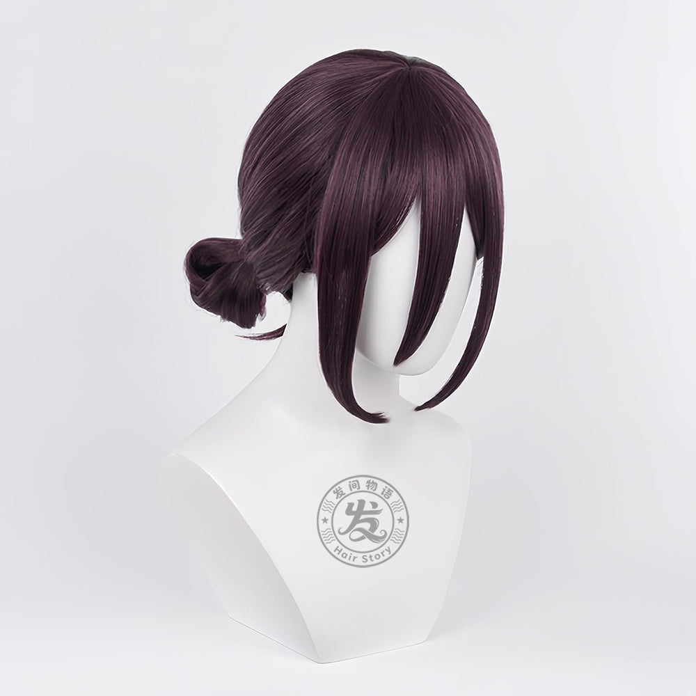 Anime Inspired Black Short Bob Cosplay Wig Straight Cut with Bangs Natural Style Heat Resistant Synthetic Hair for Costume Party