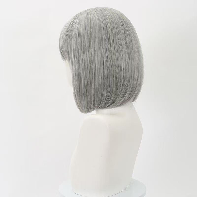 Game Inspired Dual Tone Short Cosplay Wig Black and Blue Layered Spiky Style Heat Resistant Synthetic Hair for Costume Party