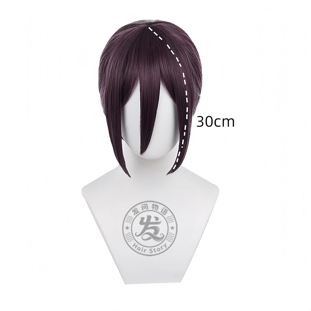 Anime Inspired Black Short Bob Cosplay Wig Straight Cut with Bangs Natural Style Heat Resistant Synthetic Hair for Costume Party