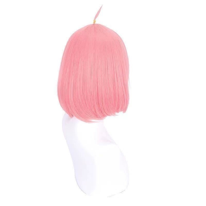 Spy x Family Anya Cosplay Wig – Cute Pink Bob with Realistic Hairline for Anime Costumes