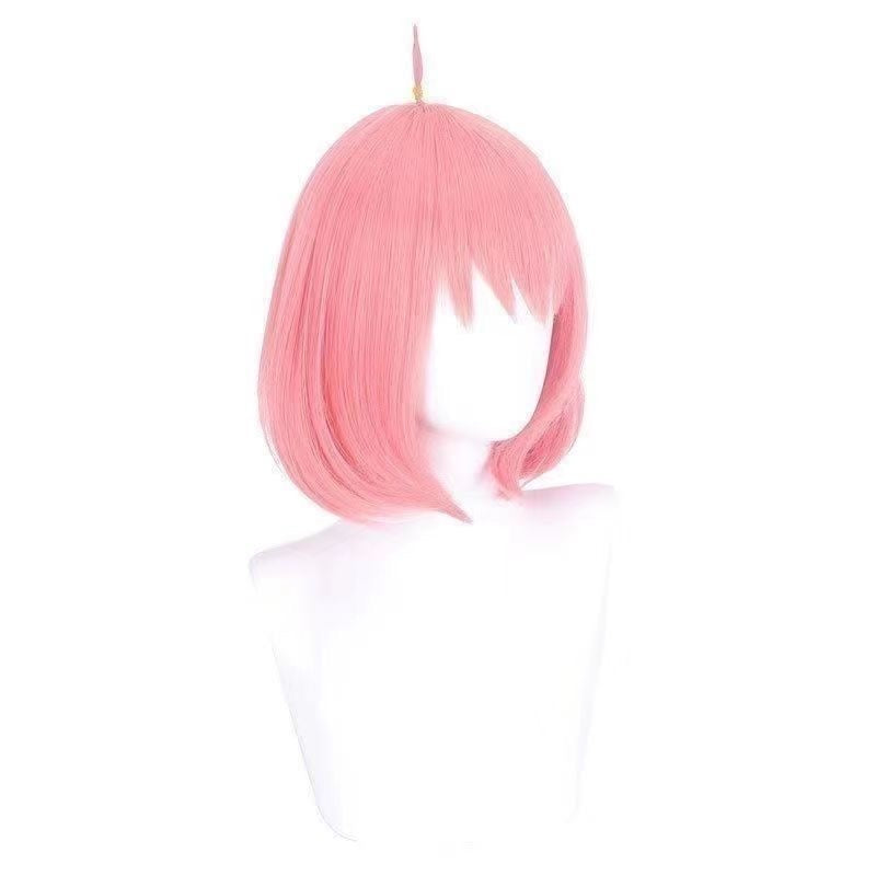 Spy x Family Anya Cosplay Wig – Cute Pink Bob with Realistic Hairline for Anime Costumes