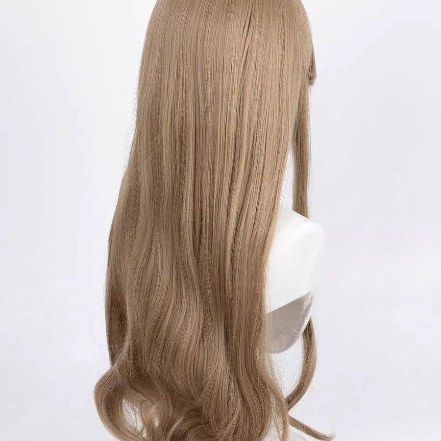 Identity V Little Girl Cosplay Wig – Rolling Companion Coffee Gold Long Curly Anime Wig with Bangs