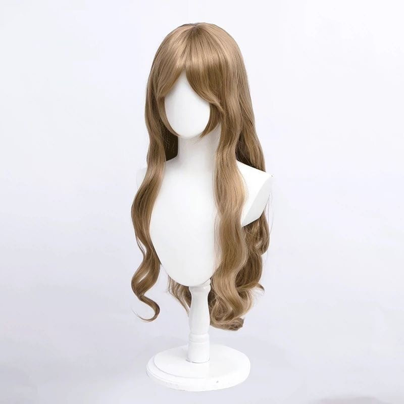 Identity V Little Girl Cosplay Wig – Rolling Companion Coffee Gold Long Curly Anime Wig with Bangs