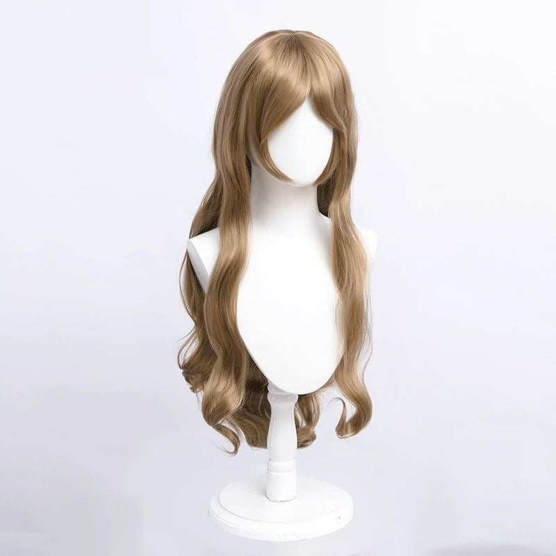 Identity V Little Girl Cosplay Wig – Rolling Companion Coffee Gold Long Curly Anime Wig with Bangs