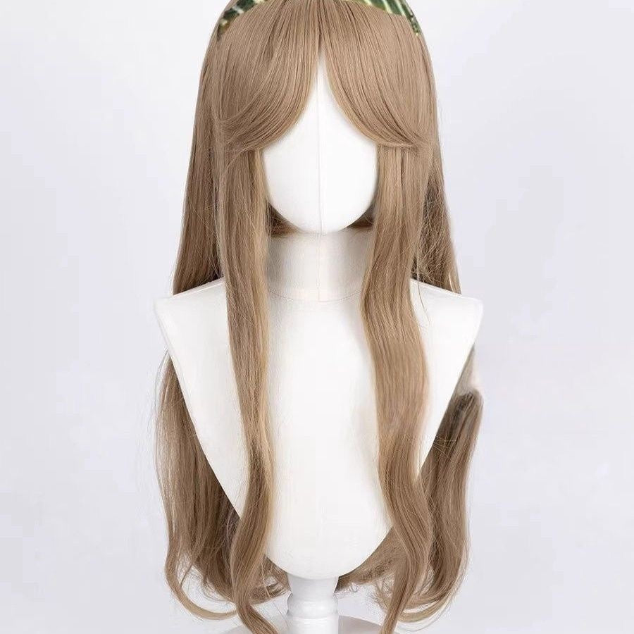 Identity V Little Girl Cosplay Wig – Rolling Companion Coffee Gold Long Curly Anime Wig with Bangs