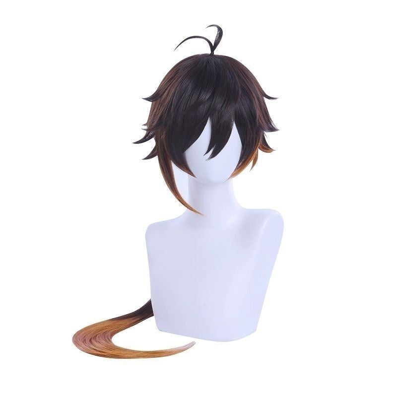 Anime Inspired Brown Long Cosplay Wig Elegant Layered Style Heat Resistant Synthetic Hair for Costume Party Daily Use