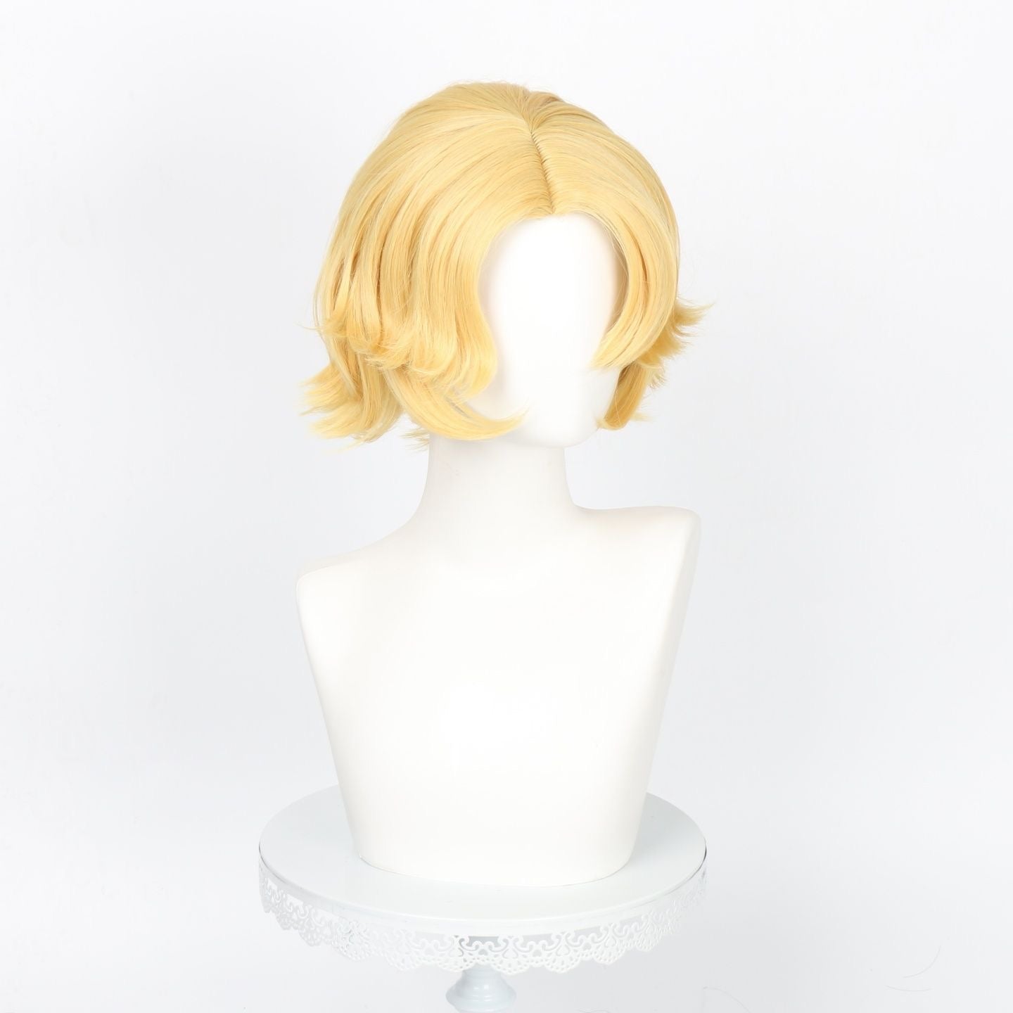 Anime Inspired Long Blonde Middle Part Cosplay Wig Natural Straight Style Heat Resistant Synthetic Hair for Halloween Party Photography