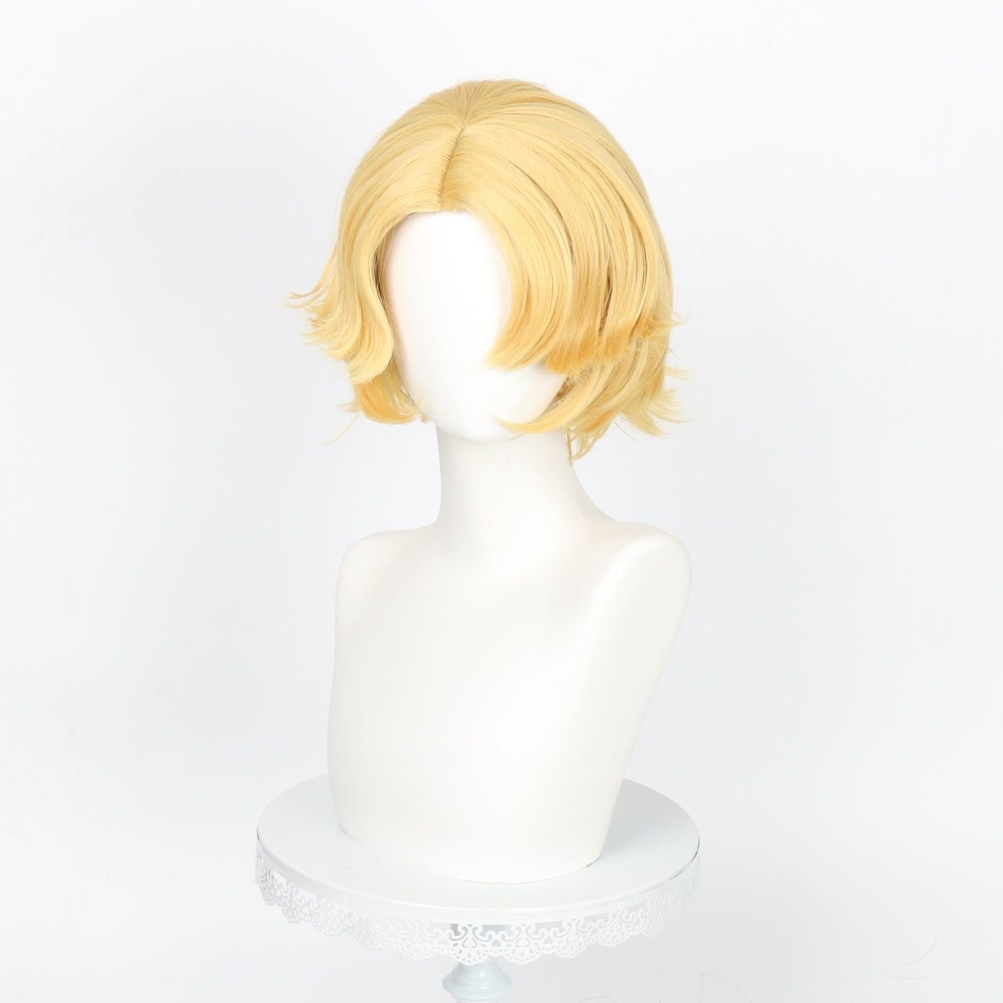 Anime Inspired Long Blonde Middle Part Cosplay Wig Natural Straight Style Heat Resistant Synthetic Hair for Halloween Party Photography