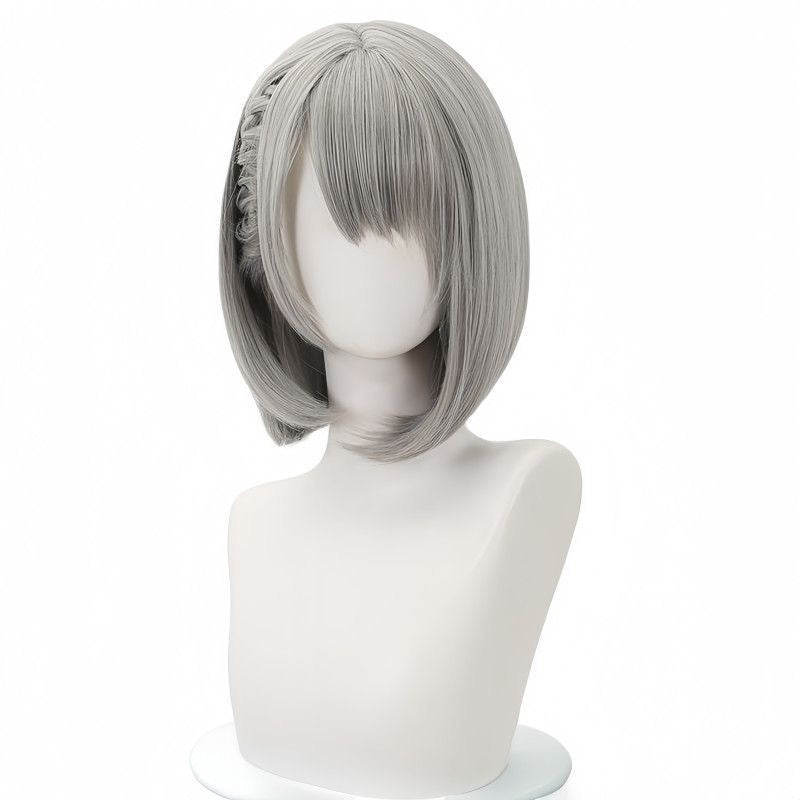 Game Inspired Dual Tone Short Cosplay Wig Black and Blue Layered Spiky Style Heat Resistant Synthetic Hair for Costume Party