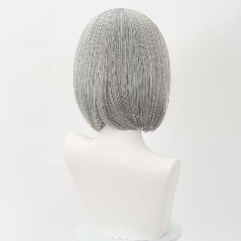 Game Inspired Dual Tone Short Cosplay Wig Black and Blue Layered Spiky Style Heat Resistant Synthetic Hair for Costume Party